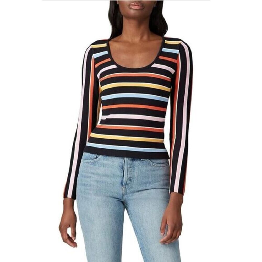 Great Jones Rainbow Stripe long sleeve sweater top size XS
